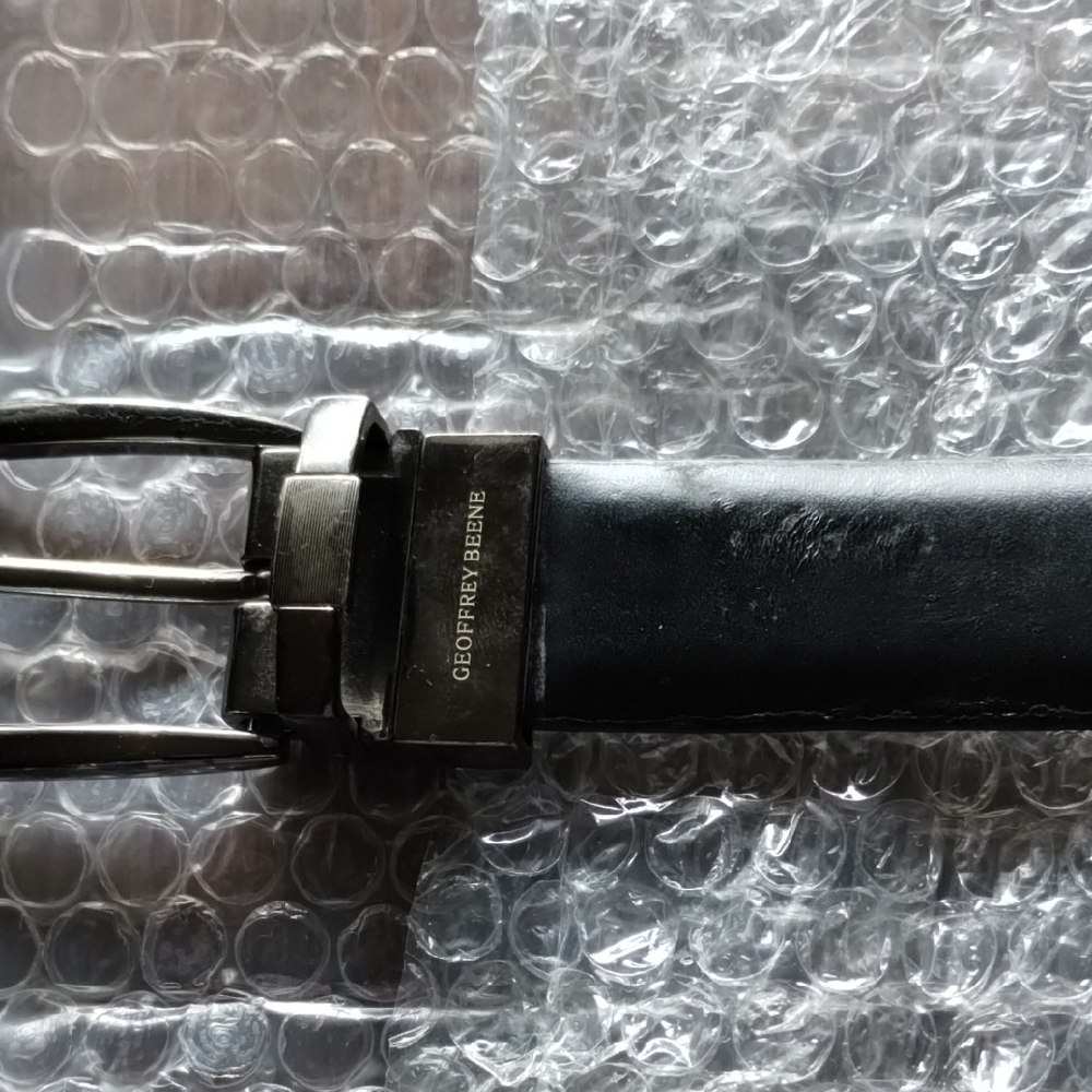 Geoffrey Beene Black Leather Belt